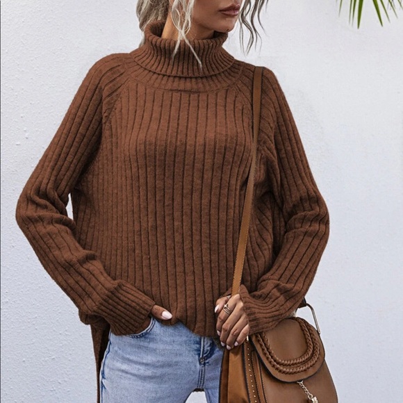 Brown Turtleneck Sweater - Picture 2 of 7